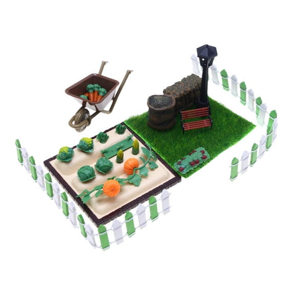 Almencla Micro Vegetable Scene Model Vegetable Field Landscape Model Crafts Tools Kit, Mini Farm Model Kit Vegetable Figurines for Kids