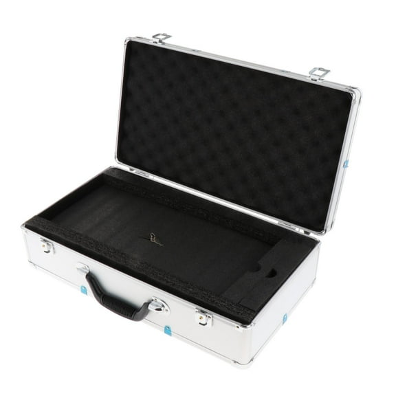 Almencla Microphone Carry Case Mic Case Hard Control Room Stage Instrument Box Foam Case Singing Mic Carrying Case Hard Shell Mic Case 51x27x14cm argent