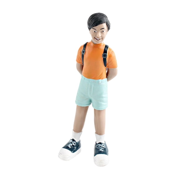 Almencla Miniature Figurine People Family Miniature Figurine Diorama Decoration Sand Table Character Figurine for Architectural Decor Boy
