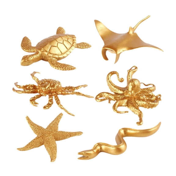 Almencla Mininature Animals Model Figurines Crafts Educational Learning Toys Simulation Animal Figures for Cognitive Toy Birthday Gift 6Pcs