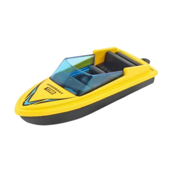 Almencla Motorboat Model Toys Alloy Simulation Speedboat Summer Water Toy Desktop Boat Ornament for Toddlers Age 3-12 Party Favors Yellow
