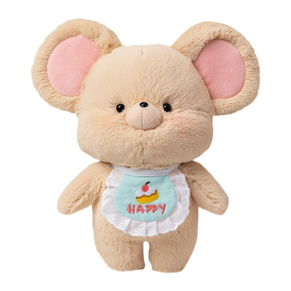 Almencla Mouse Doll Animal Mouse Figure Cuddly Mice Doll Toys Home Decoration for Child Room Girls Companion Toy Gift Light Brown