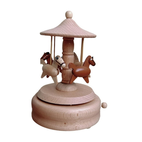 Almencla Music Box Carousel Ornaments Birthday Lovely Gift Clockwork Toy Kids Wooden Toys Home Decor for Friends Girlfriend Kids Family XL0005