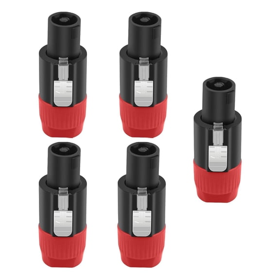 Almencla NL4FC 4Pin Speaker Adapter Multipurpose Audio Device Accessories Ohm Female Plug for Stage Monitors Amplifier Indoor Speakers Red