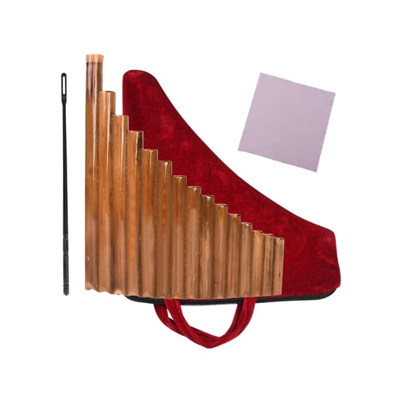 Almencla Pan Pipe Instrument Musical Instrument G Key 15 Pipes Easy to Learn Woodwind Instrument for Kids Adults Beginners Music Lover Left Hand