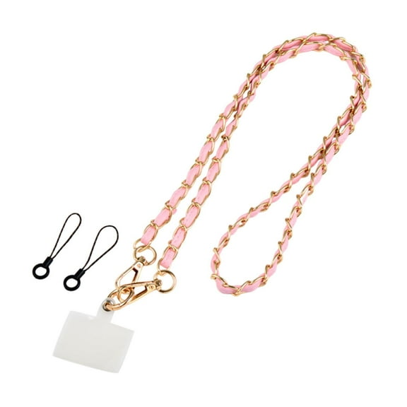 Almencla Phone Lanyard Cellphone Chain Multi-scenario Universal Detachable Crossbody Strap Neck Cord for Mobile Key Fob Hiking Outdoor Pink