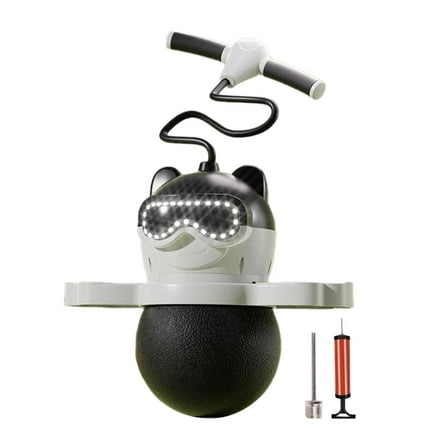 Almencla Pogo Jump Hopping Toy with Air Pump Fitness Balance Training Indoor Outdoor Pogo Stick for Children Boys Girls Kindergarten Black