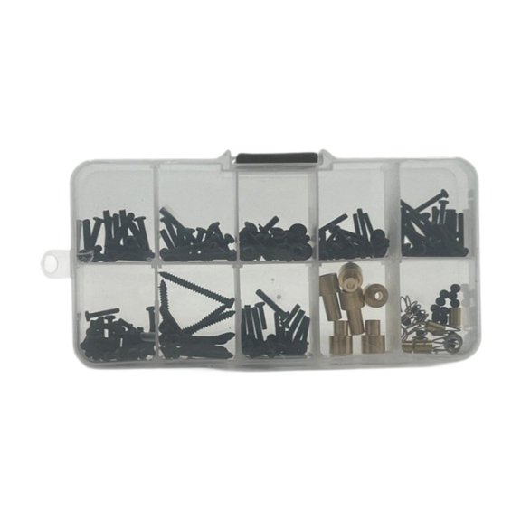 Almencla RC Car Screws Hardware Fastener with Storage Box DIY Accs for LC79 MN82 1/12