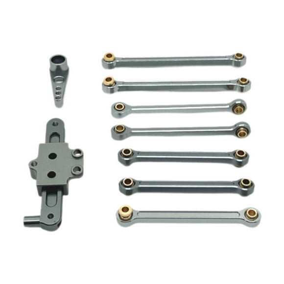 Almencla RC Car Steering Kits Upgrades High Strength Replaces Metal for Wltoys 1:12 RC Car 124006 12427 12427 12428 Crawler Model Accs grey