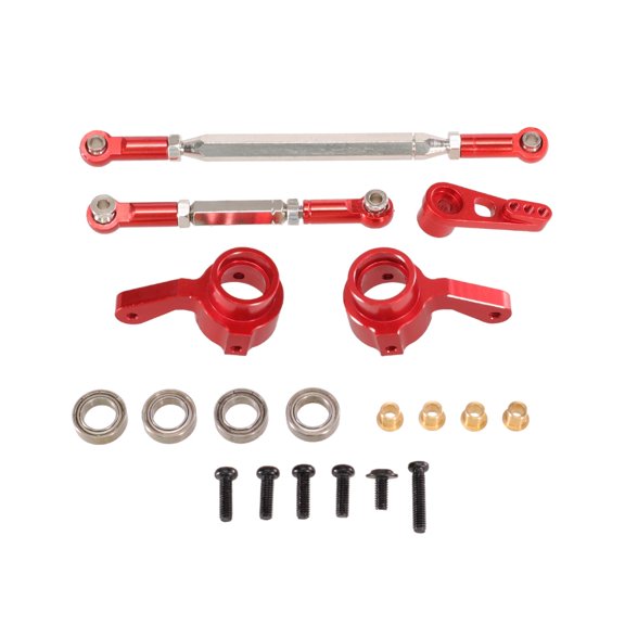 Almencla RC Steering Servo Link Upgrade Parts Modification Assembly Supply RC Car Steering Kits Spare Parts for MN78 LC79 D90 1/12 Car Red