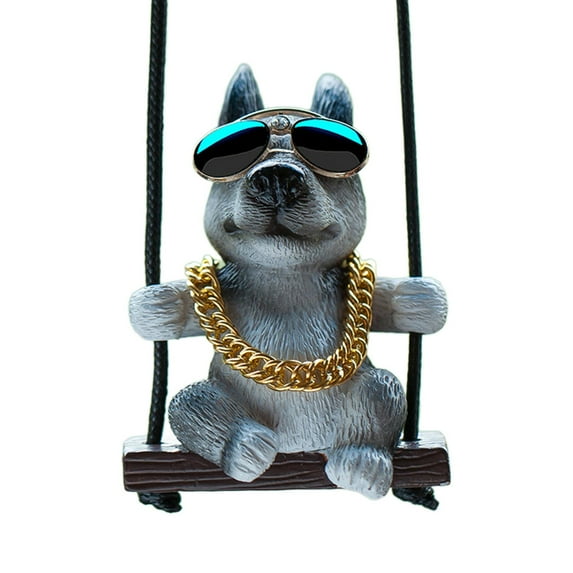 Almencla Rear View Mirror Hanging Accessories ,Truck Car Pendant ,Cute Swinging Pug ,Rearview Mirror Decorations for Teens Men Women B