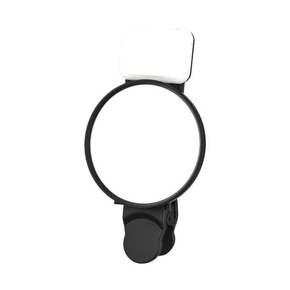 Almencla Selfie Reflector Mirror ,Phone Fill Light Mirror Accessories ,Stable Clip ,Rear Selfie Clip Mirror LED Selfie Lamp for Makeup Black