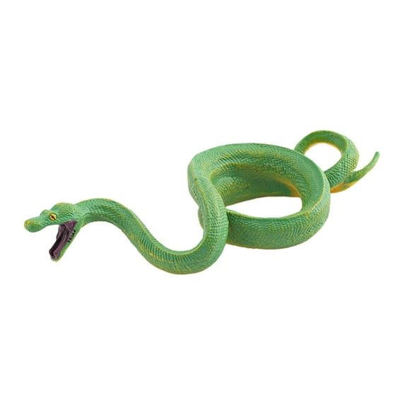 Almencla Snake Figure Simulation Animal Figurine Learning Home Decor Realistic Wildlife Animal Statue Bath Toys Teaching Aids Party Favors green