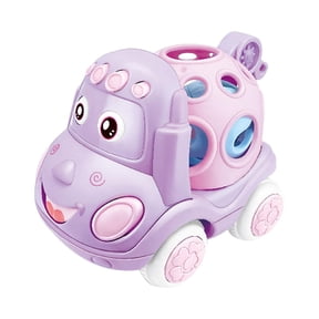Almencla Soft Rattle and Roll Truck Kids Friction Powered Vehicle Rattle Car Inertia Truck Toy for Children Kids Valentine's Day Gifts Violet