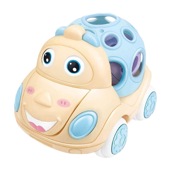 Almencla Soft Rattle and Roll Truck Kids Friction Powered Vehicle Rattle Car Inertia Truck Toy for Children Kids Valentine's Day Gifts Yellow