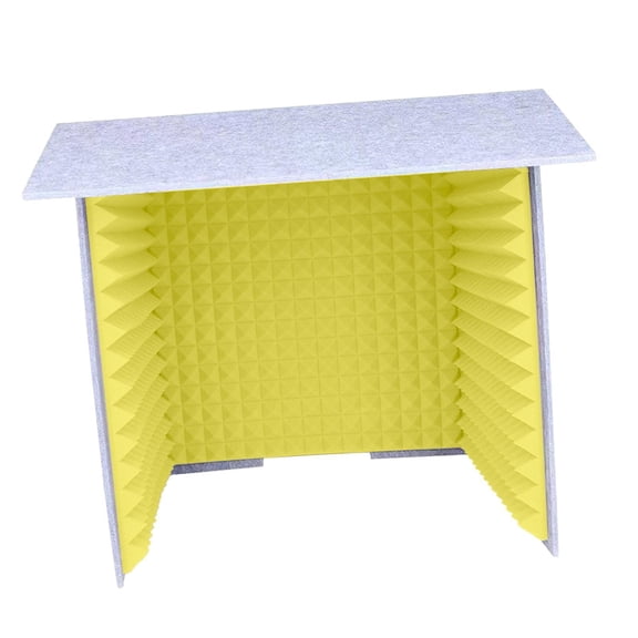 Almencla Soundproof Booth Desktop Soundproof Cover Lightweight Vocal for Foam Panels Vocal Absorbing Isolation Cover Gray Yellow