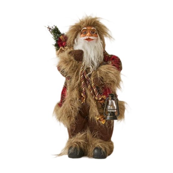 Almencla Standing Santa Claus Doll Window Displays Statue Table Santa Claus Sculpture 30 CM Tall