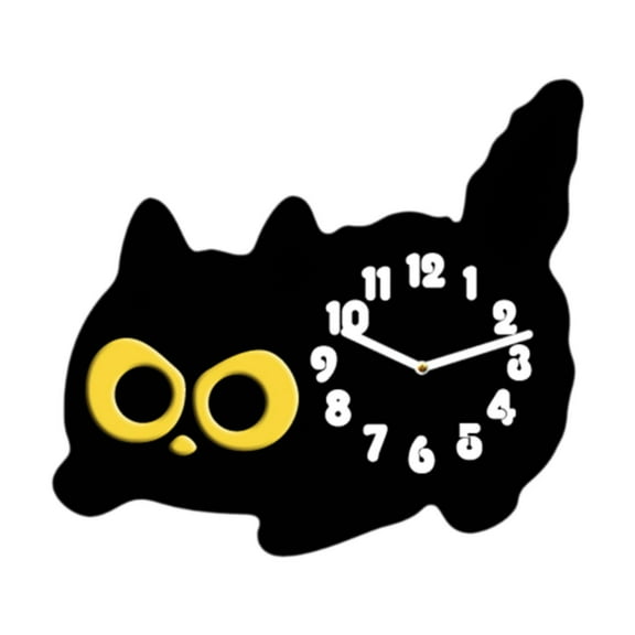 Almencla Tabletop Cat Clock Not Ticking Homazolming Silent Kitten Analog Coat Clock for Kindergarten Children Adult Farmhouse