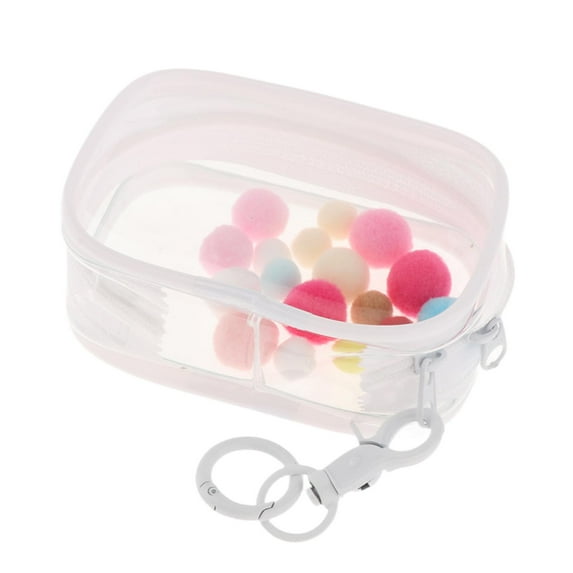 Almencla Tiny Doll Pouch Clear Figure Display Bag, Carrying Case, Waterproof Zipper Closure, Mini Doll Storage Bag for Doll Collectors White Rectangle