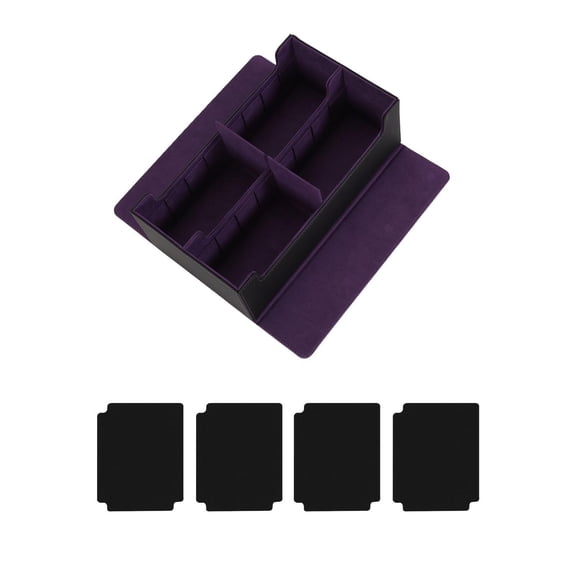 Almencla Trading Card Deck Box Game Card Storage PU Leather Gathering Card Toy Premium Strong Can Holds 910+ Cards Container Organizer Black