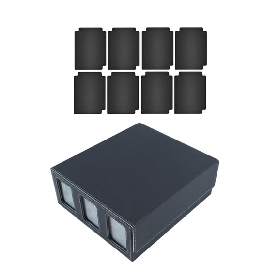 Almencla Trading Card Deck Box Game Card Storage with 8 Card Dividers Standard Premium Container Versatile Sturdy Sleeved Cards Holder Black Gray