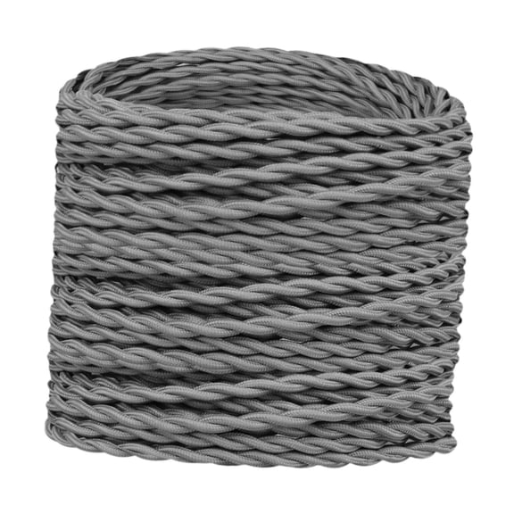 Almencla Twisted Wire Pendant Light Cord Kits Universal 10M Braided Lamp Wire Decorative Pendant Lamp Cord Antique Lamp Farmhouse Lamp Grey