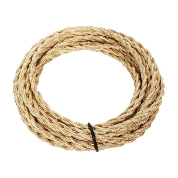 Almencla Twisted Wire Pendant Light Cord Kits Universal 10M Braided Lamp Wire Decorative Pendant Lamp Cord Antique Lamp Farmhouse Lamp Light Gold