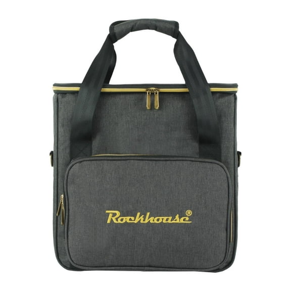 Almencla Vinyl Record Bag with Lid Holds 12" LP Albums Travel Carrying LP Record Case