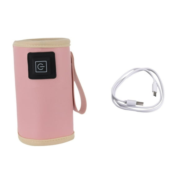 Almencla Warmer Baby Milk Nursing Bottle Warmer USB Milk Warmer Bag for Business Trip Indoor Outdoor Going Out Pink