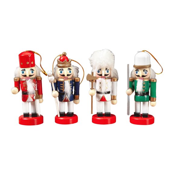 Almencla Wooden Nutcracker Christmas Nutcracker Ornament 10cm Collectibles Puppet Mini Figure for Weddings Indoor Party Favors Colorful