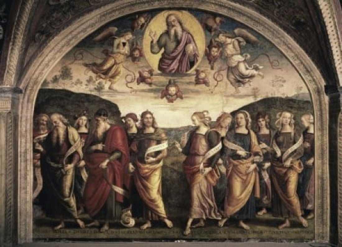 The Almighty with Prophets & Sybils 1500 Pietro Perugino (ca1450-1523 Italian) Fresco Collegio del Cambio Perugia Italy Canvas Art - Pietro Perugino (24 x 36)