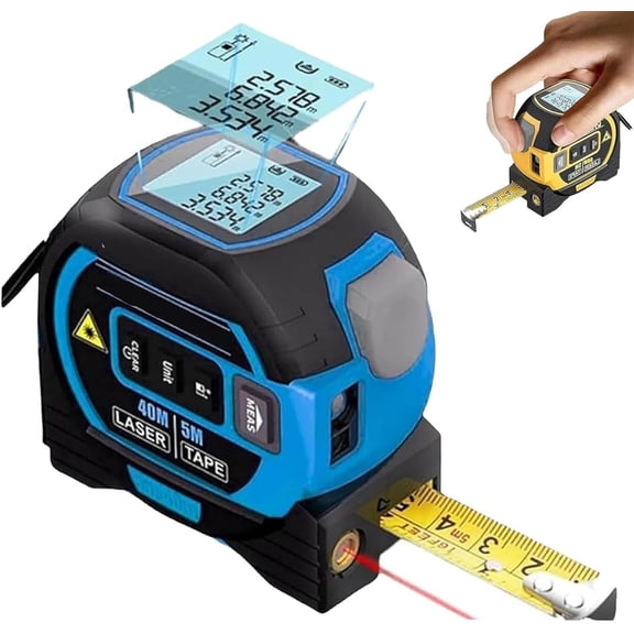 Almighty Ruler,3-in-1 Infrared Laser Tape Measuring,The Almighty Ruler,Digital Tape Measure with Laser,Laser Rangefinder with LED Display,Laser Measuring Tool