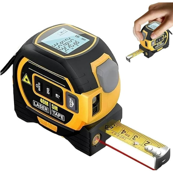 Almighty Ruler,3-in-1 Infrared Laser Tape Measuring,The Almighty Ruler,Digital Tape Measure with Laser,Laser Rangefinder with LED Display,Laser Measuring Tool