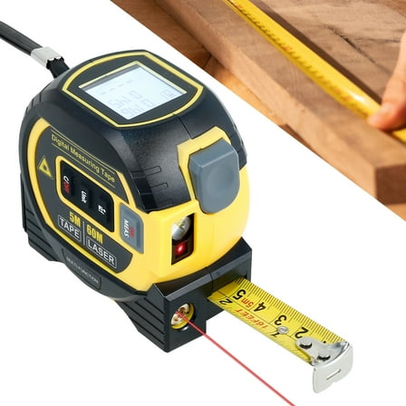 Almighty Ruler Self Locking Digital Tape Measure LED Display 3 in 1 Rangefinder Tape Measure Ruler Measuring Tape High Precision Almighty Tool Tape Measure 131/196 FT for Measuring
