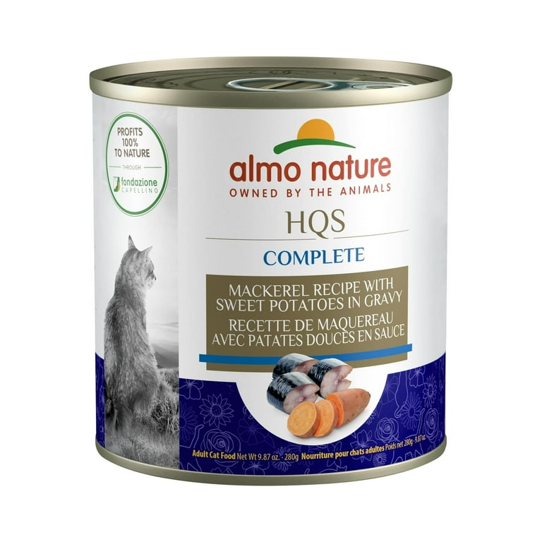 Almo Nature HQS Complete Cat Grain Free Mackerel with Sweet Potatoes In Gravy Canned Cat Food Almo Nature HQS Complete Cat Grain Free Mackerel with Sweet Potatoes In Gravy Canned Cat Food