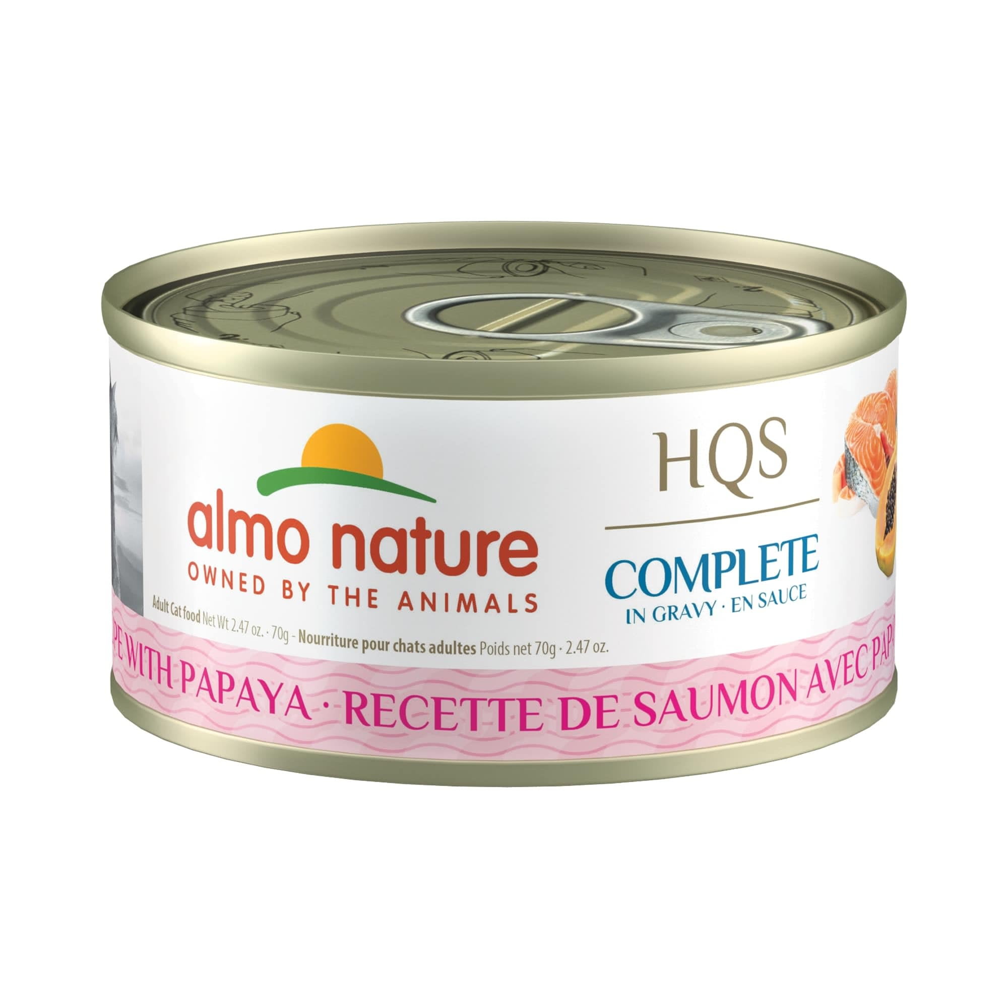 Almo Nature HQS Complete Cat 12 Pack Salmon Recipe With Papaya in