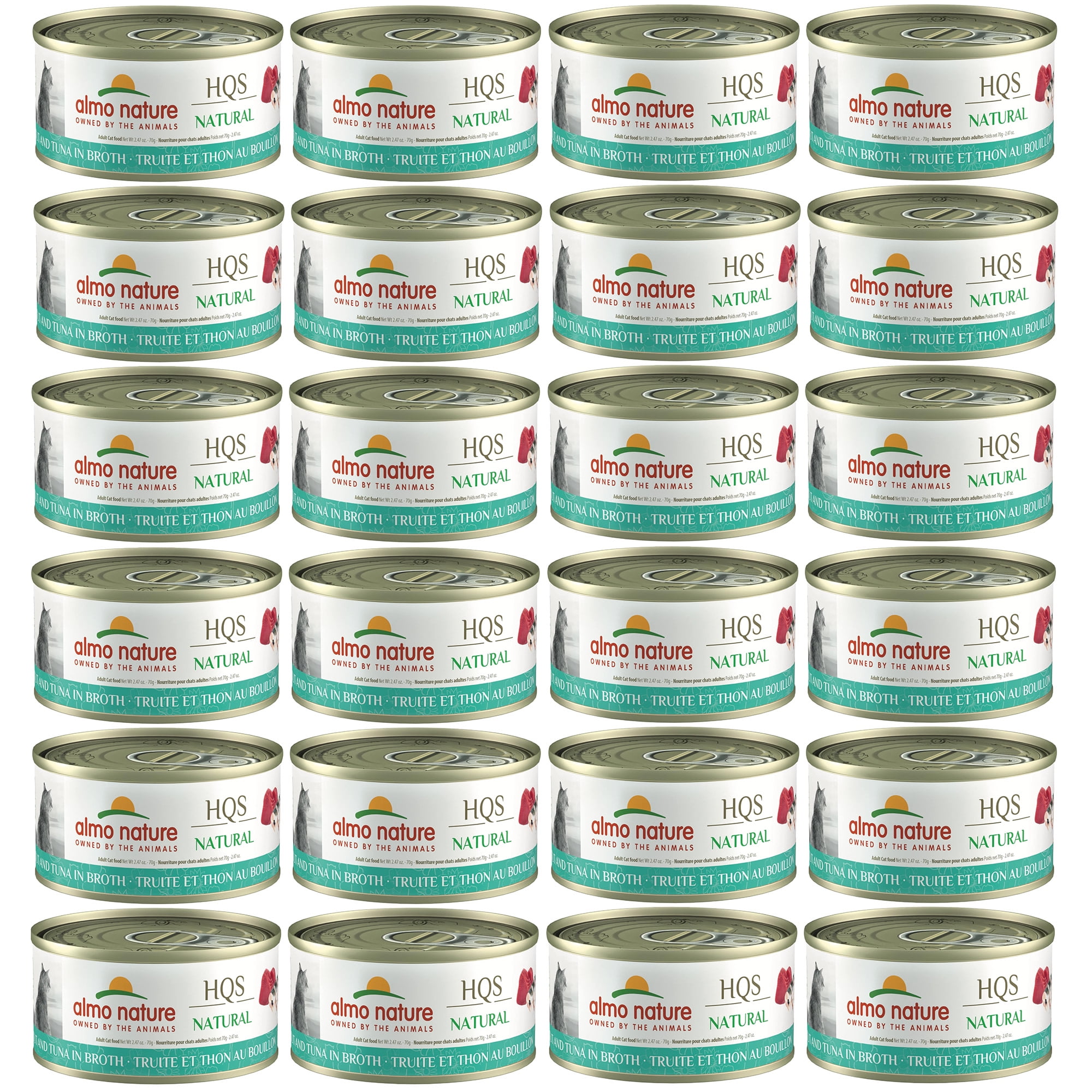 Almo Nature HQS Natural Cat Grain Free Trout and Tuna In Broth Canned Cat Food Almo Nature HQS Natural Cat Grain Free Trout and Tuna In Broth Canned Cat Food