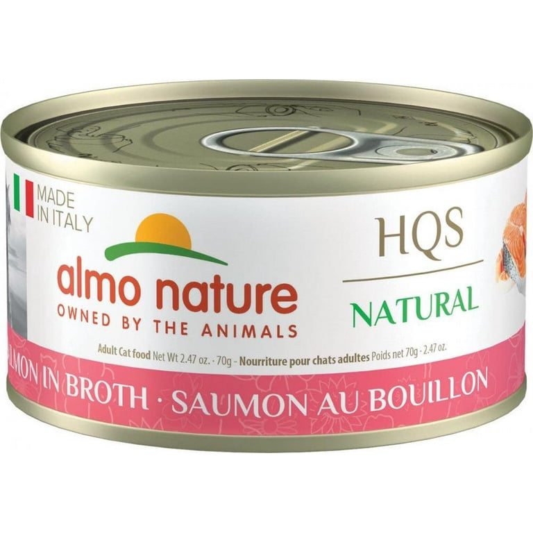 Almo Nature HQS Natural Cat Grain Free Salmon In Broth Canned Cat Food Almo Nature HQS Natural Cat Grain Free Salmon In Broth Canned Cat Food