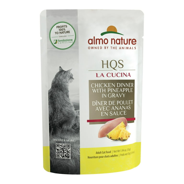 Almo Nature HQS La Cucina Cat Grain Free Chicken with Pineapple In Gravy Wet Cat Food Almo Nature HQS La Cucina Cat Grain Free Chicken with Pineapple In Gravy Wet Cat Food