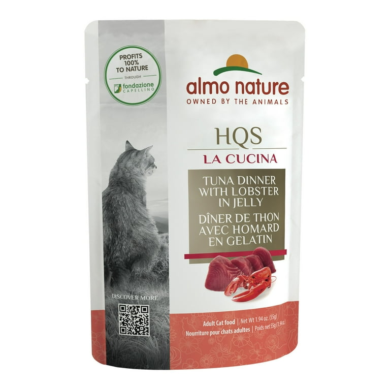 Almo Nature HQS La Cucina Cat Grain Free Tuna with Lobster In Jelly Wet Cat Food Almo Nature HQS La Cucina Cat Grain Free Tuna with Lobster In Jelly Wet Cat Food