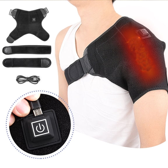 Almohadillas de hombro Hombres y mujeres Calefaccin clida Chal de calor de hombro ajustable USB tres etapas correas de hombro controladas por temperatura