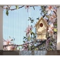thumbnail image 1 of Ambesonne Almond Blossom Curtains 2 Panel Set, Little Birdhouse, 108" x 90", Multicolor, 1 of 3