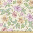 thumbnail image 1 of Almond Blossom Fabric by the Yard, Colorful Arrangement of Flowers Cottage Garden Hand Drawn Flower Corsage, Decorative Upholstery Fabric for Sofas and Home Accents, 3 Yards, Multicolor by Ambesonne, 1 of 4