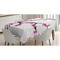 thumbnail image 1 of Almond Blossom Tablecloth, Ornamental Cherry Blossom on Tree Branches Asian Botany Themed Illustration, Rectangular Table Cover for Dining Room Kitchen, 52" X 70",Pink Brown, by Ambesonne, 1 of 3