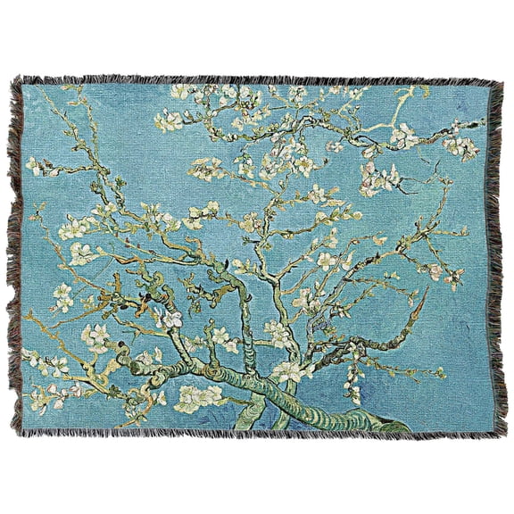 Pure Country Weavers Almond Blossoms Blanket by Vincent Van Gogh - Fine Art Tapestry Throw Woven from Cotton - Made in The USA (72x54)
