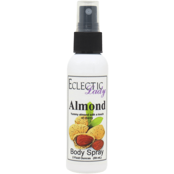 Almond Body Spray, Eclectic Lady, Hydrating Mist, Unisex, 2 oz