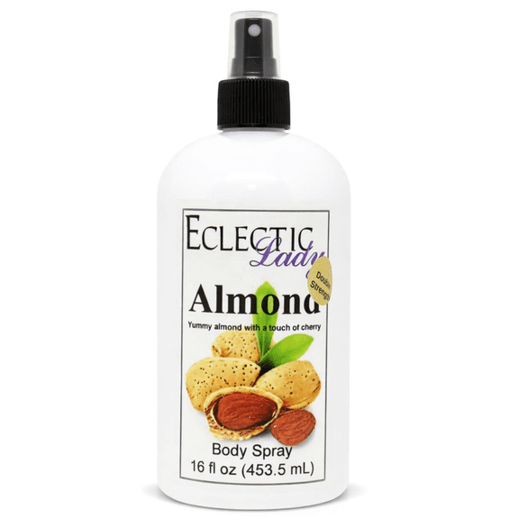 Almond Body Spray, Eclectic Lady, Hydrating Mist, Unisex (Double Strength), 16 oz