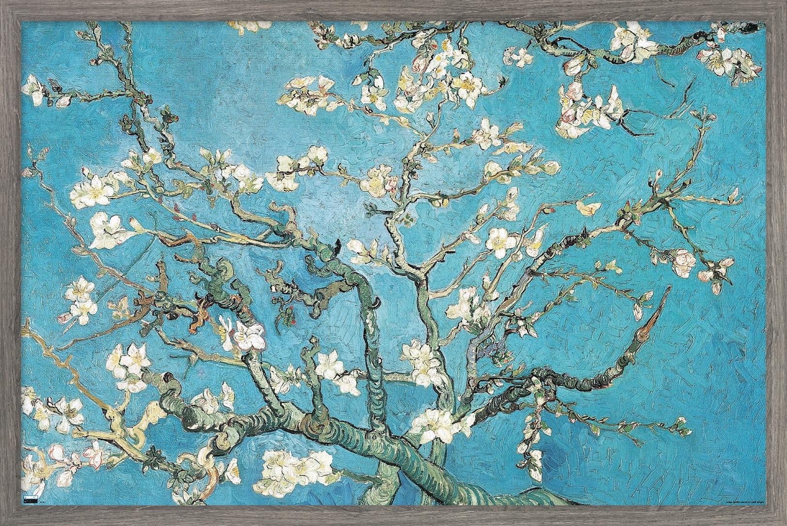 Almond Branches In Bloom by Vincent van Gogh Wall Poster, 22.375" x 34" Framed