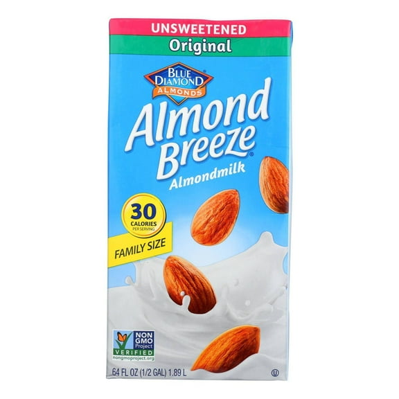 Almond Breeze - Almond Milk - Unsweetened Original - Case of 8 - 64 fl oz.