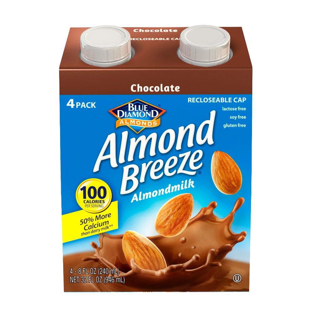 Almond Breeze Dairy Free Almondmilk, Chocolate, 8 Fl Oz, Pack Of 4 ...